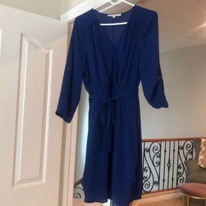 Electric Blue V Neck Dress